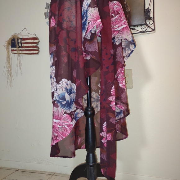"Live 4 TRUTH" Duster/ Cardigan/Swim Cover/Robe, size 1X, semi-sheer - Picture 10 of 11